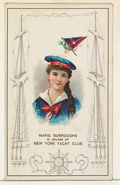 W. Duke, Sons & Co., Marie Burroughs in Colors of the New York Yacht Club, from the Yacht Colors of the World series (N140) issued by Duke Sons & Co. to promote Honest Long Cut Tobacco