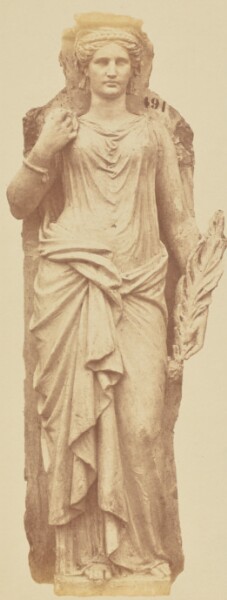 Édouard Baldus, [Caryatid by François Jouffroy, Decoration of the Louvre, Paris]