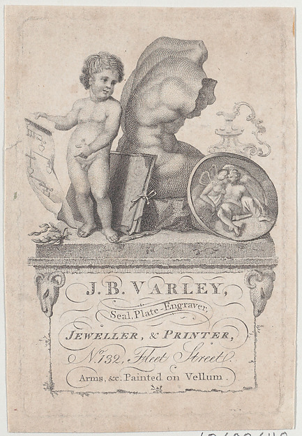 Anonymous, British, 19th century, Trade Card for J.B. Varley, Jeweller and Printer