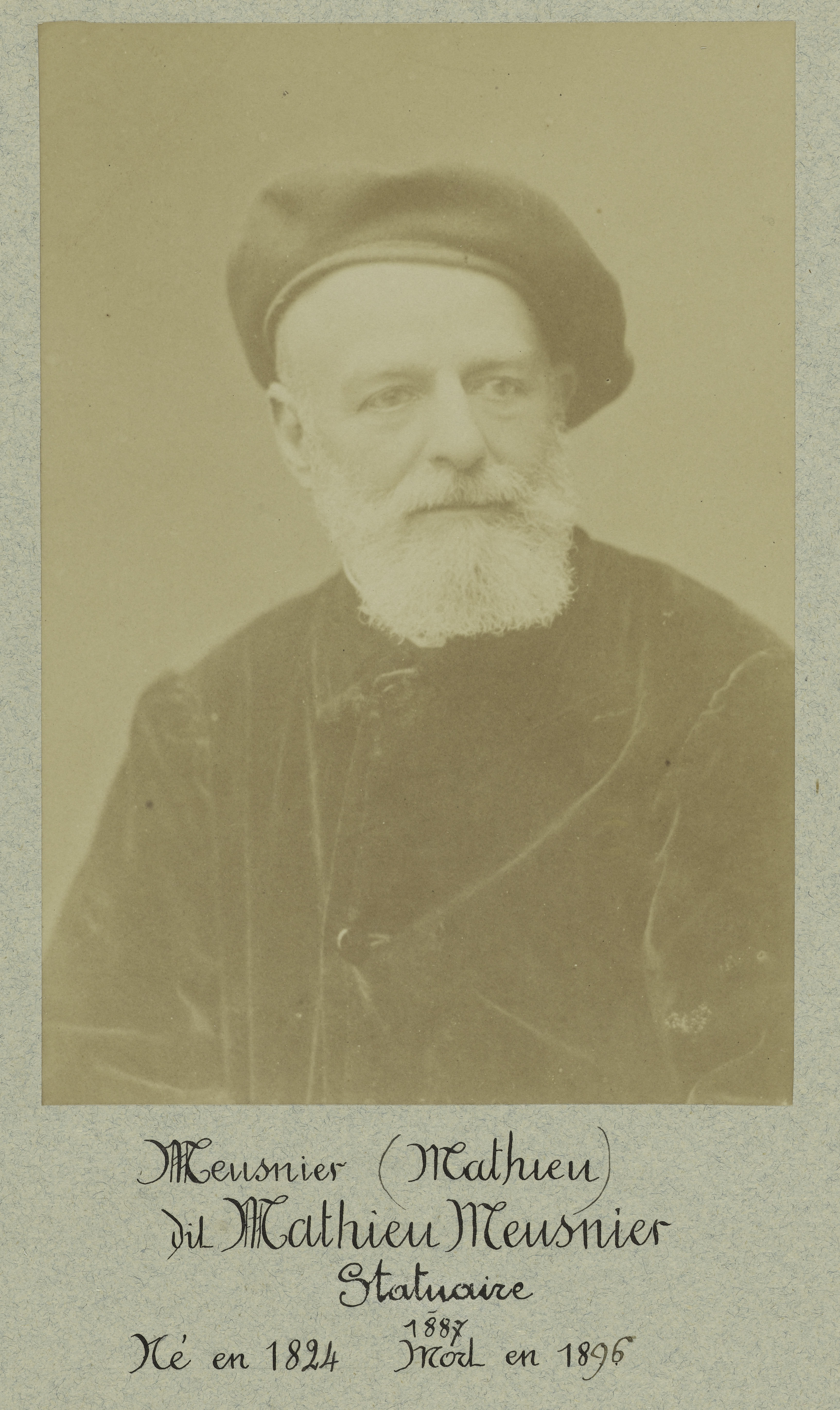 Anonyme, Portrait de Mathieu-Meusnier, dit Roland Mathieu Meusnier (1824-1896), sculpteur.