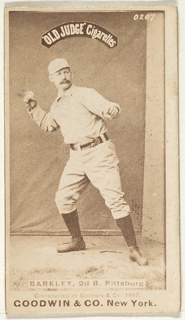 Goodwin & Company, Sam Barkley, 2nd Base, Pittsburgh, from the Old Judge series (N172) for Old Judge Cigarettes
