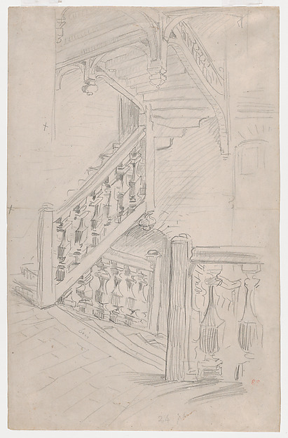 Eugène Delacroix, Interior with Staircase
