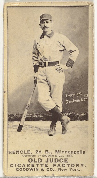 Goodwin & Company, Emery J. "Moxie" Hengel, 2nd Base, Minneapolis, from the Old Judge series (N172) for Old Judge Cigarettes