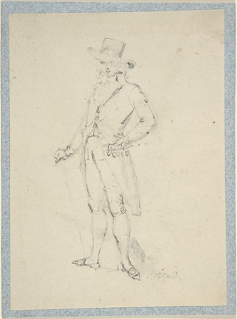 Thomas Stothard, Man in broad brimmed hat (sketchbook page)