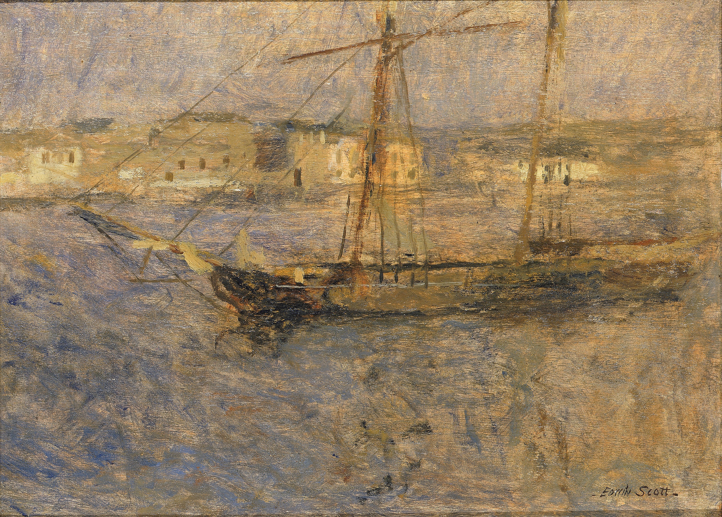 Frank Edwin Scott, Ships at Anchor, Cherbourg no. I