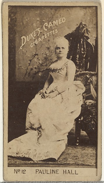 W. Duke, Sons & Co., Card Number 12, Pauline Hall, from the Actors and Actresses series (N145-4) issued by Duke Sons & Co. to promote Cameo Cigarettes