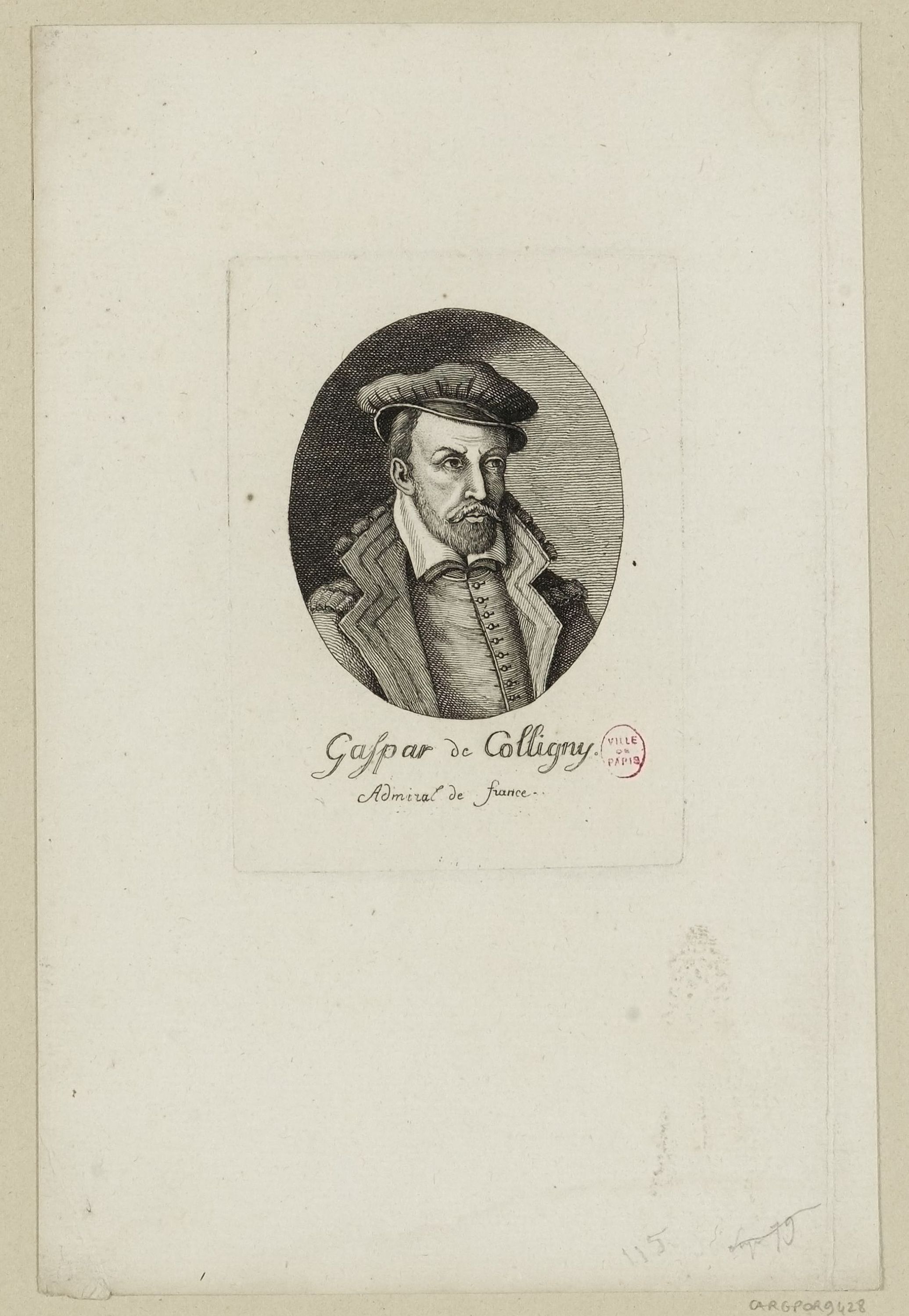 Anonyme, Gaspar de Colligny / Admiral de france.