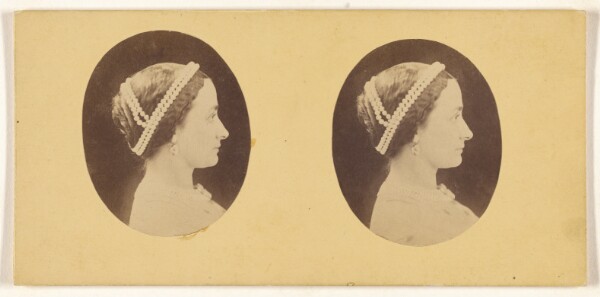 Unknown, [Woman with pearl headpiece in profile]