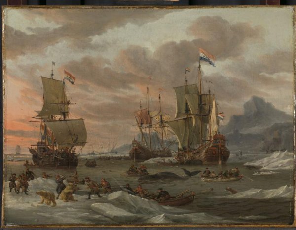 Abraham Storck, Walvisvangst in de Poolzee