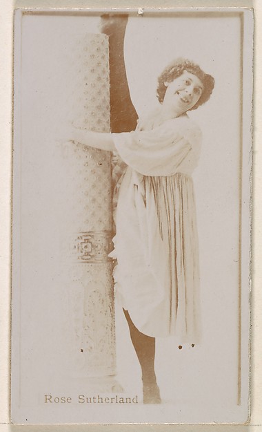 Kinney Brothers Tobacco Company, Miss Rose Sutherland, from the Actresses series (N245) issued by Kinney Brothers to promote Sweet Caporal Cigarettes