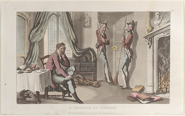 Thomas Rowlandson, A Prisoner at Avignon, from "Journal of Sentimental Travels in the Southern Provinces of France, Shortly Before the Revolution"