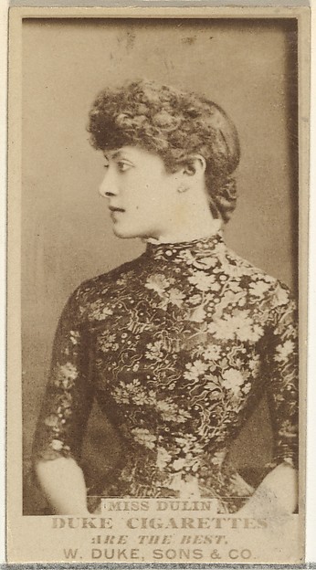 W. Duke, Sons & Co., Miss Dulin, from the Actors and Actresses series (N145-7) issued by Duke Sons & Co. to promote Duke Cigarettes
