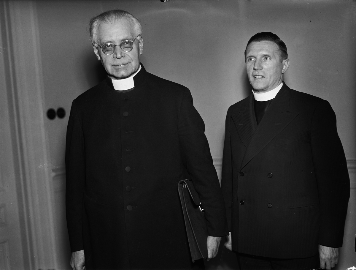 Paul Sandberg, Biskop Johannes Erik Müller och pater Joseph Gerlach på Uppsala studenters filmstudio i Universitetshuset