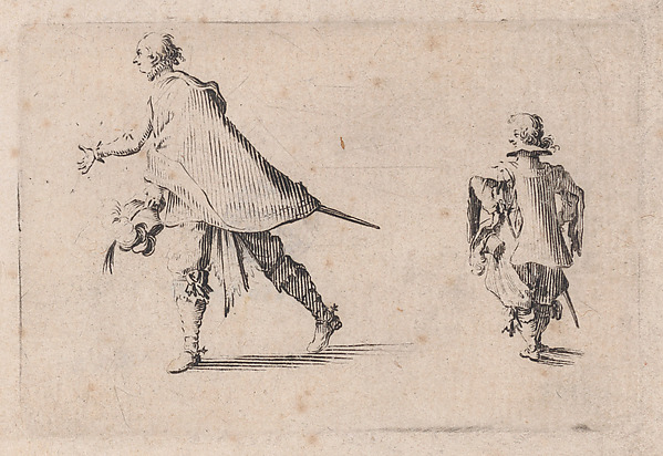 Jacques Callot, Un Gentilhomme et Son Page (A Gentleman and his Page), from "Les Caprices" Series B, The Nancy Set