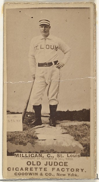 Goodwin & Company, Jocko Milligan, Catcher, St. Louis Browns, from the Old Judge series (N172) for Old Judge Cigarettes