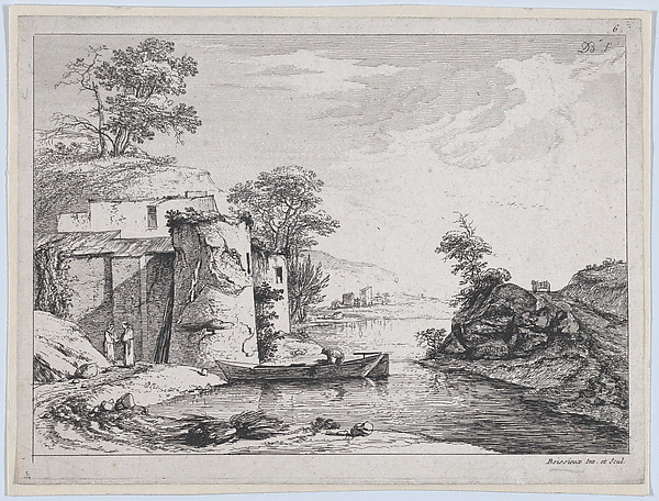 Jean Jacques de Boissieu, Old Towers on a River Bank