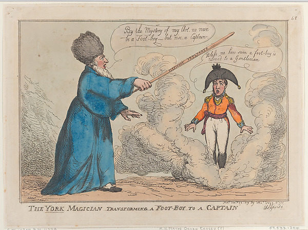 Thomas Rowlandson, The York Magician Transforming a Foot-Boy to a Captain