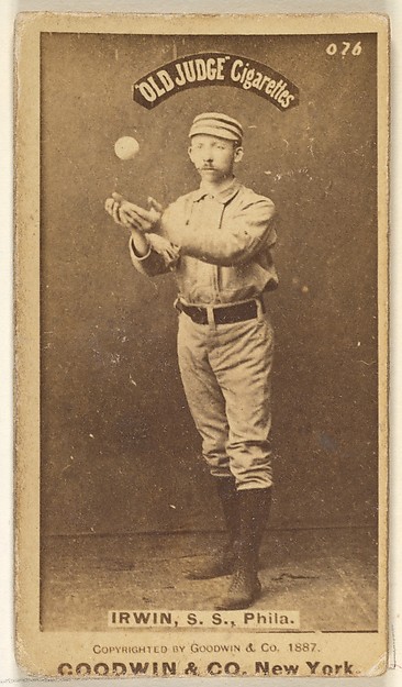 Goodwin & Company, Arthur Albert "Doc" Irwin, Shortstop, Philadelphia, from the Old Judge series (N172) for Old Judge Cigarettes