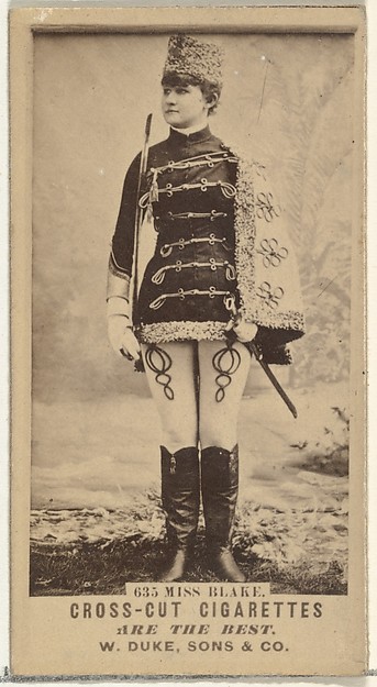 W. Duke, Sons & Co., Card Number 635, Miss Blake, from the Actors and Actresses series (N145-3) issued by Duke Sons & Co. to promote Cross Cut Cigarettes