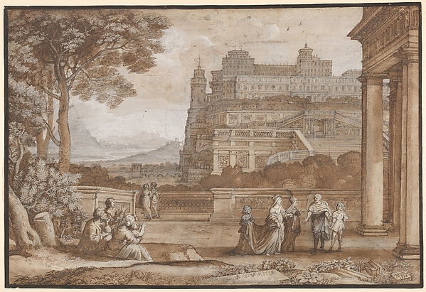 Claude Lorrain (Claude Gellée), Queen Esther Approaching the Palace of Ahasuerus