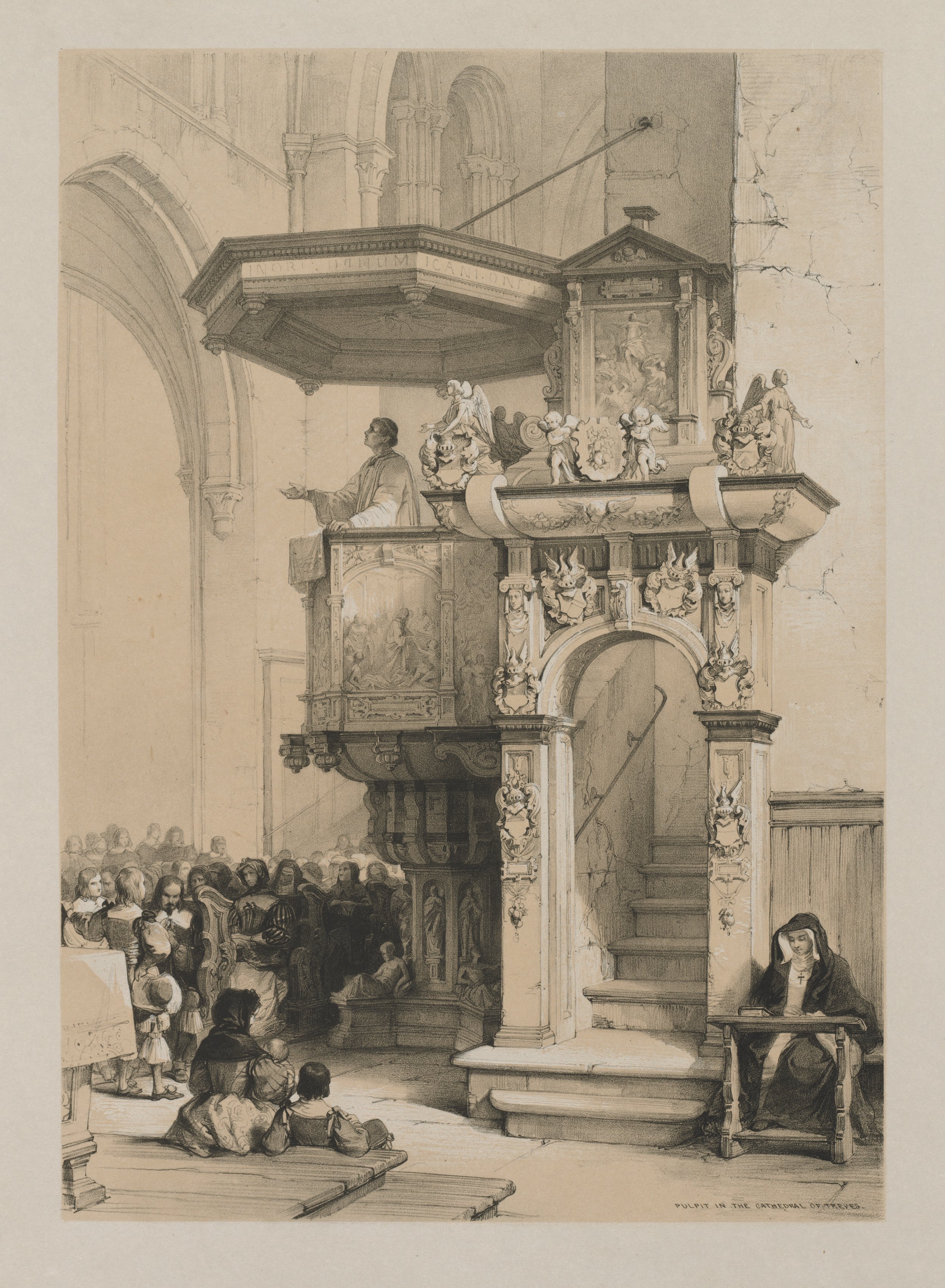 Louis Haghe, Sketches in Belgium and Germany, Volume I: Pulpit in the Cathedral of Treves