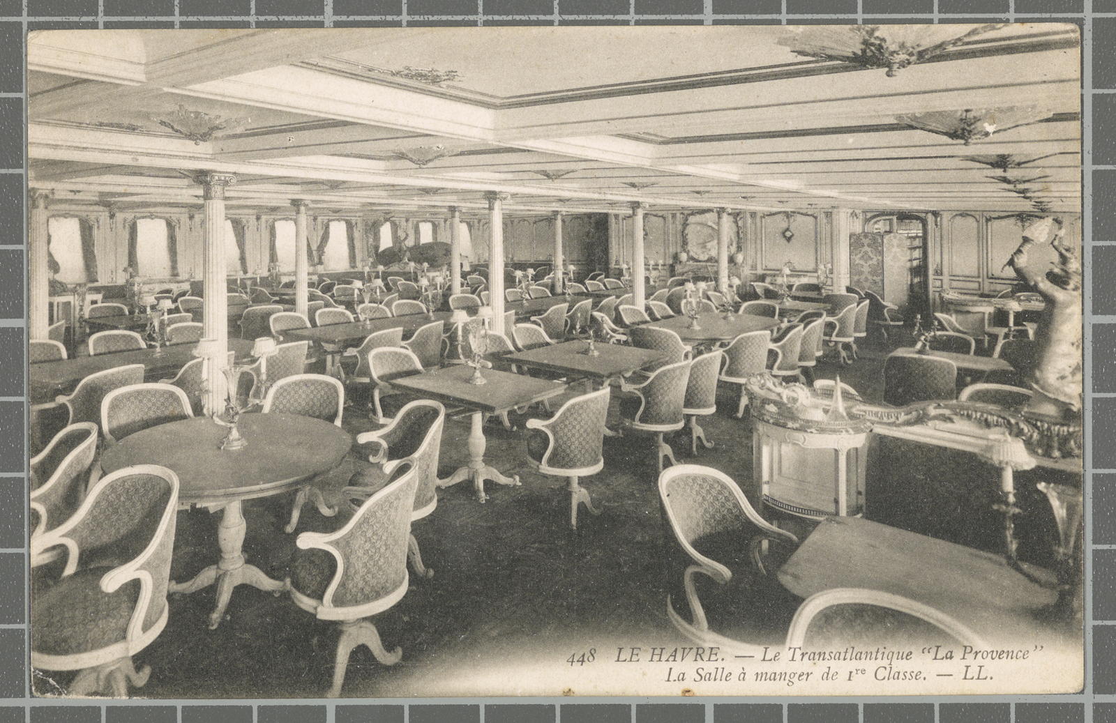 Desconegut, 448 Le Havre. - Le Transatlantique La Provence. La Salle à manger de 1re Classe.