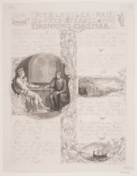 Lorenz Frølich, Illustration nr. 1 til "Visen om Dronning Dagmars ankomst til Danmark"