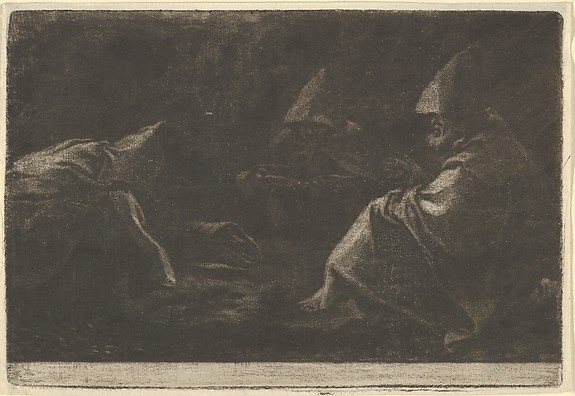 Allart van Everdingen, Three Capuchins Seated