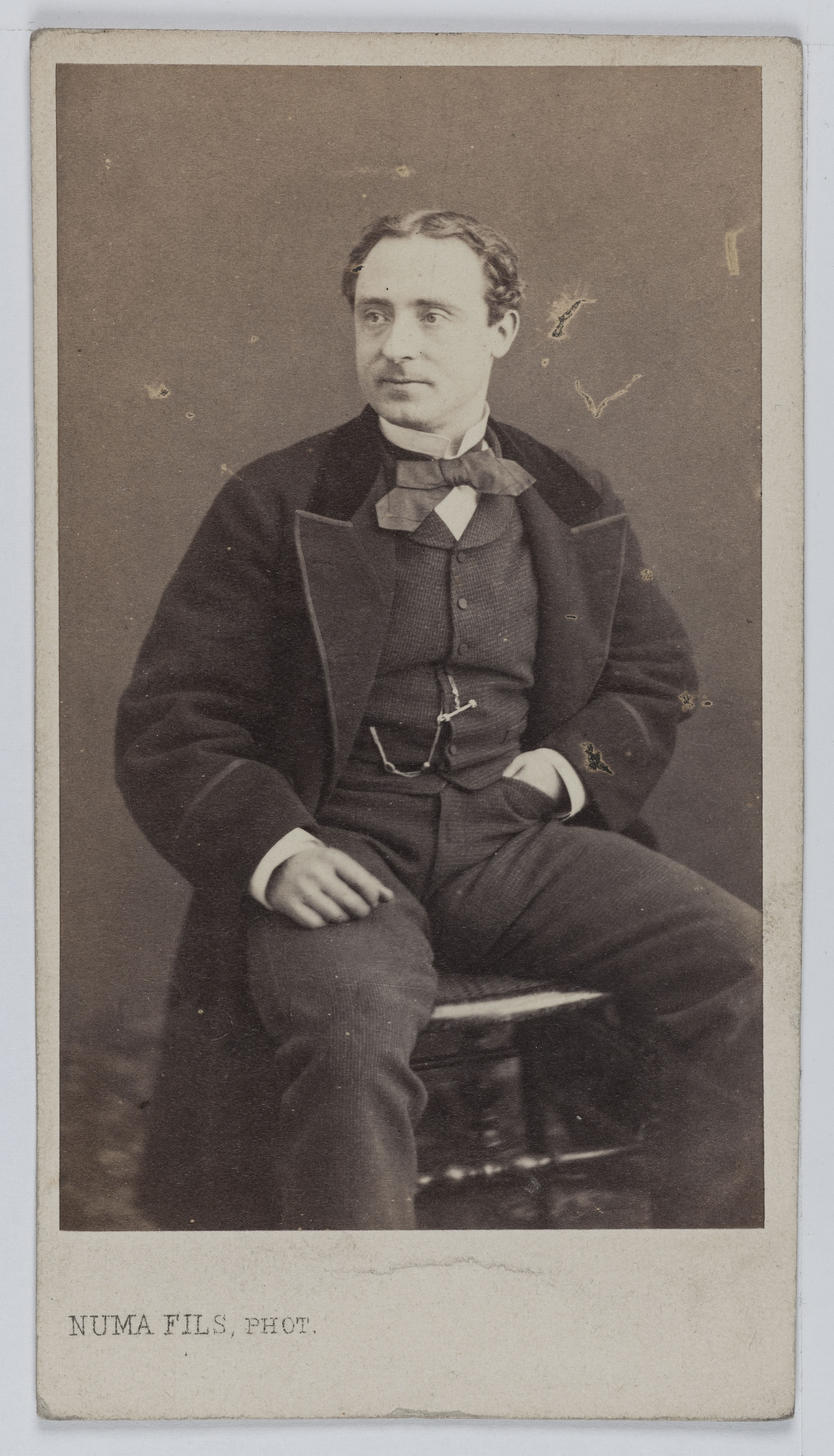 Numa Fils, Portrait de Robert Auguste Priston (-1875), bijoutier et acteur de théâtre entre 1852 et 1875.