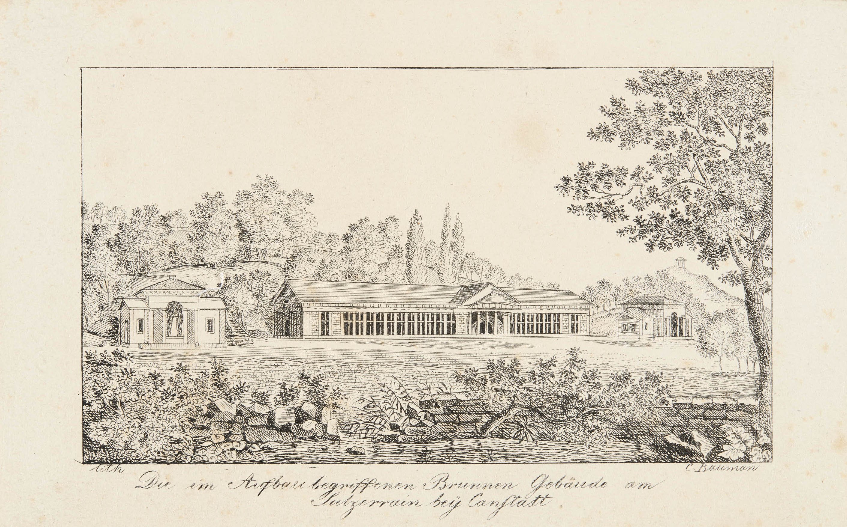 Carl Friedrich Baumann, Ansicht des Kursaals in Cannstatt