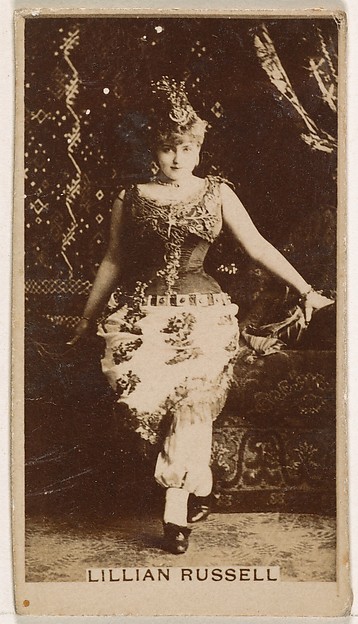 Kinney Brothers Tobacco Company, Lillian Russell, from the Actresses series (N245) issued by Kinney Brothers to promote Sweet Caporal Cigarettes