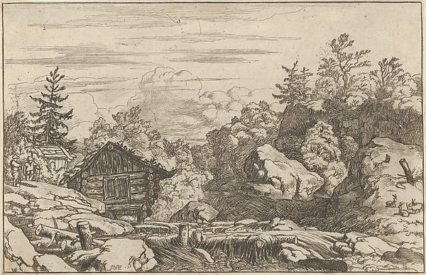 Allart van Everdingen, The Cottages at the Bank
