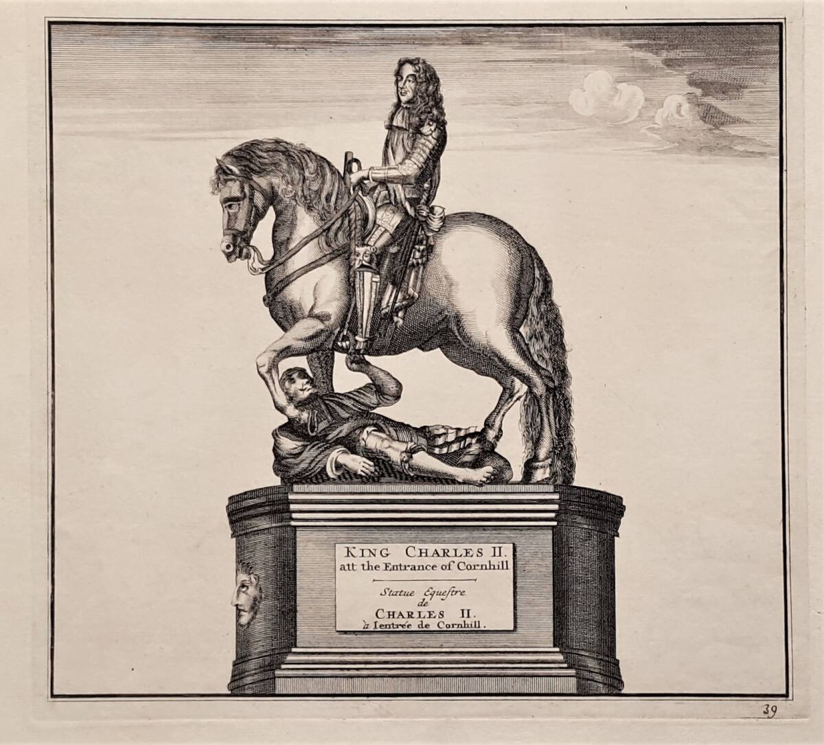 Anonym, Reiterstatue des Königs Karl II. von England in Newby Park in North Yorkshire