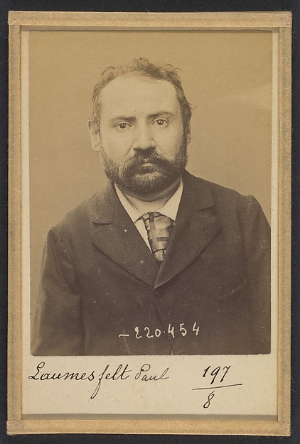 Alphonse Bertillon, LaumesfeIt. Paul, Mathias. 35 ans, né le 29/3/59. à Paris VIe. Tailleur d'habits. Anarchiste. 2/7/94.