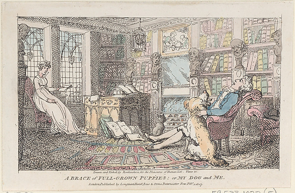 Thomas Rowlandson, A Brace of Full-grown Puppies: or My Dog and Me