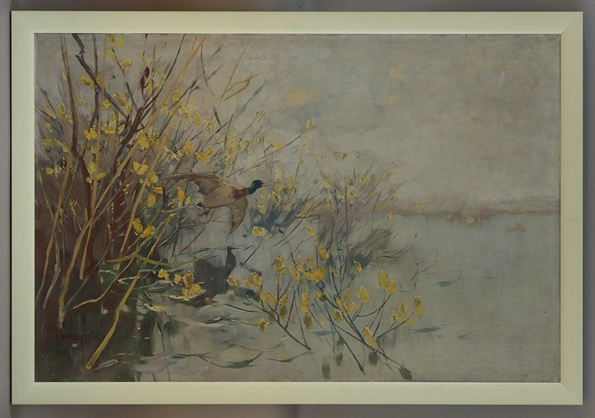 Karl Hagemeister, Auffliegende Wildente, um 1891