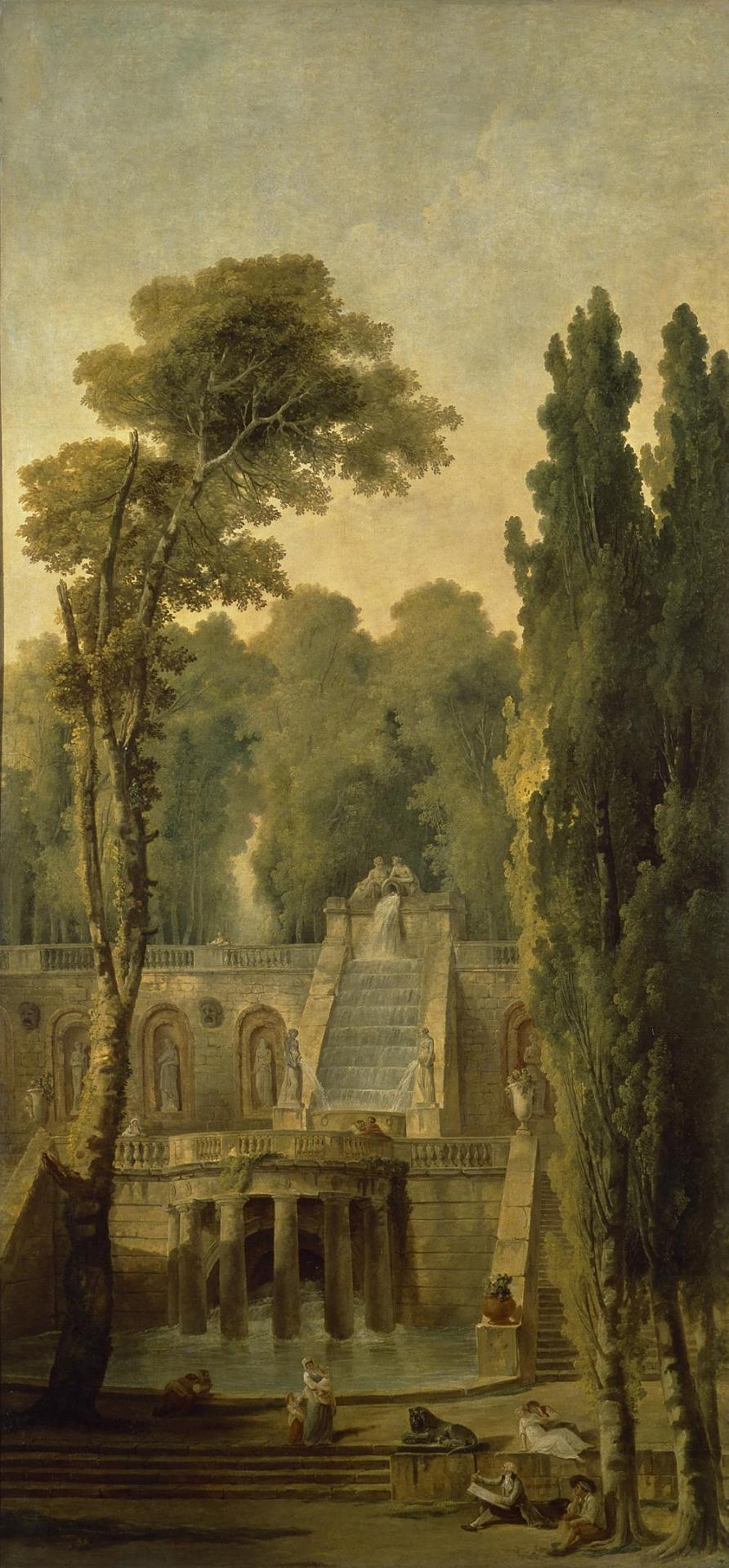 Hubert Robert, Landscape with a Terrace and Cascade