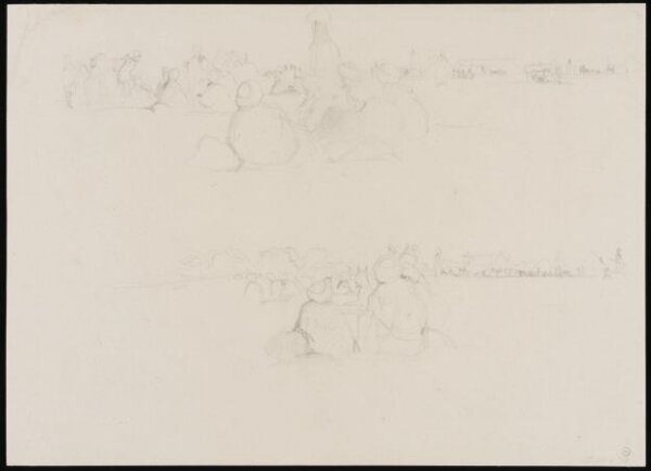 John Frederick Lewis, Rough sketches of seated Arabs at an encampment