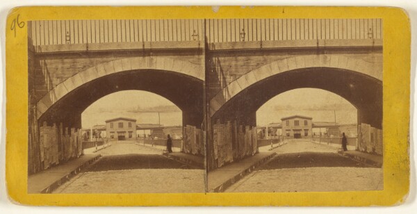 Edward and Henry T. Anthony & Co., Wall St. Ferry, Brooklyn, New York in Distance.