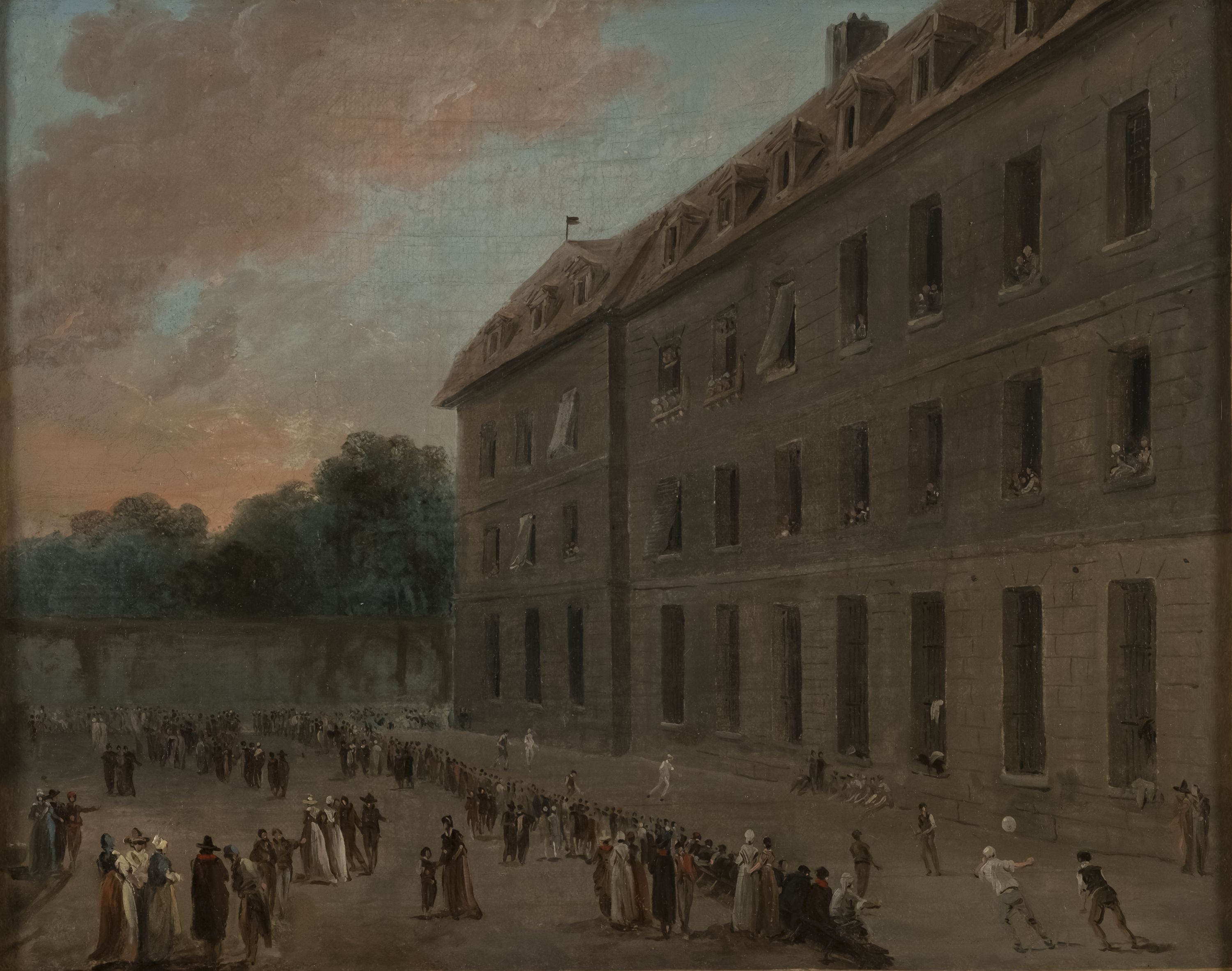 Hubert Robert, Récréation des prisonniers à Saint-Lazare : la partie de ballon