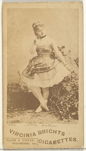 Allen & Ginter, Card 506, Adele Gallia, from the Actors and Actresses series (N45, Type 1) for Virginia Brights Cigarettes