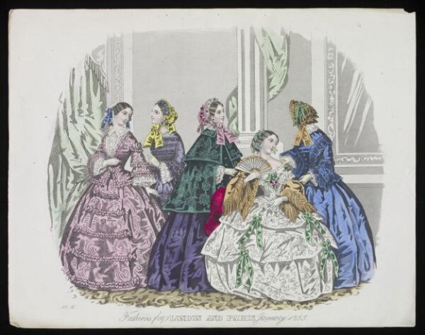 Unknown, London and Paris Fashions for January 1855