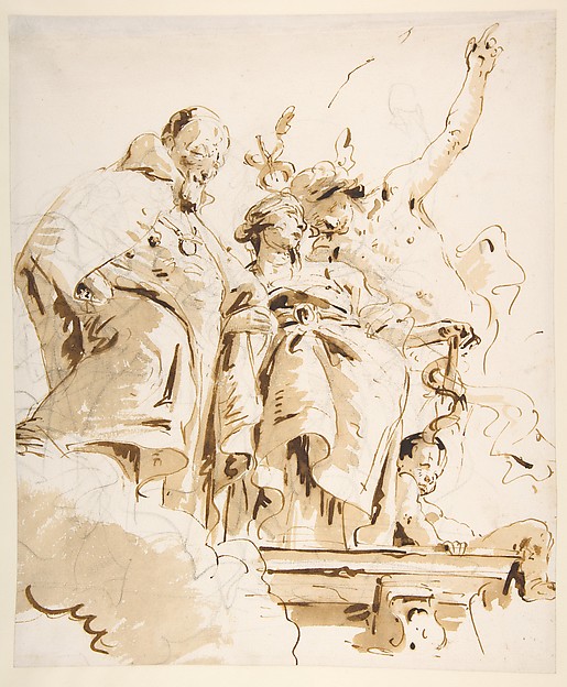 Giovanni Battista Tiepolo, Aged Dignitary Attended by Mercury and Prudence