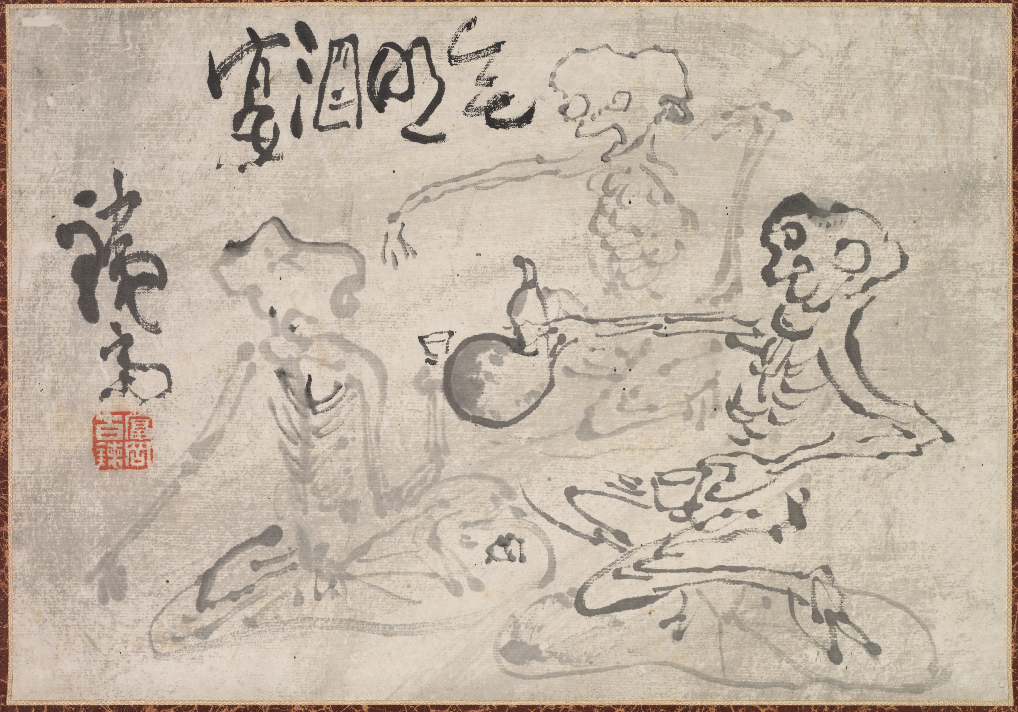 Tomioka Tessai, Sake Party with No Light