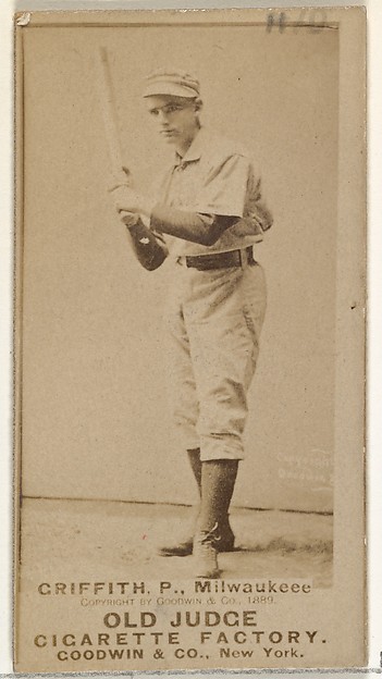 Goodwin & Company, Clark Calvin "Old Fox" Griffith, Pitcher, Milwaukee, from the Old Judge series (N172) for Old Judge Cigarettes