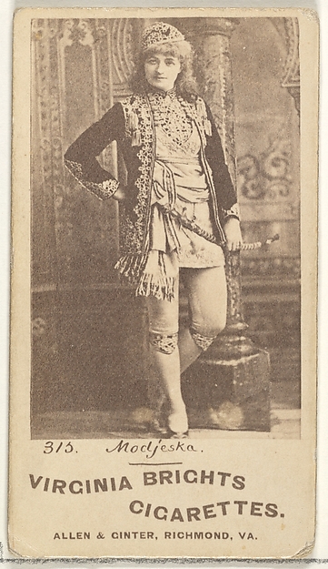 Allen & Ginter, Card 315, Modjeska, from the Actors and Actresses series (N45, Type 1) for Virginia Brights Cigarettes