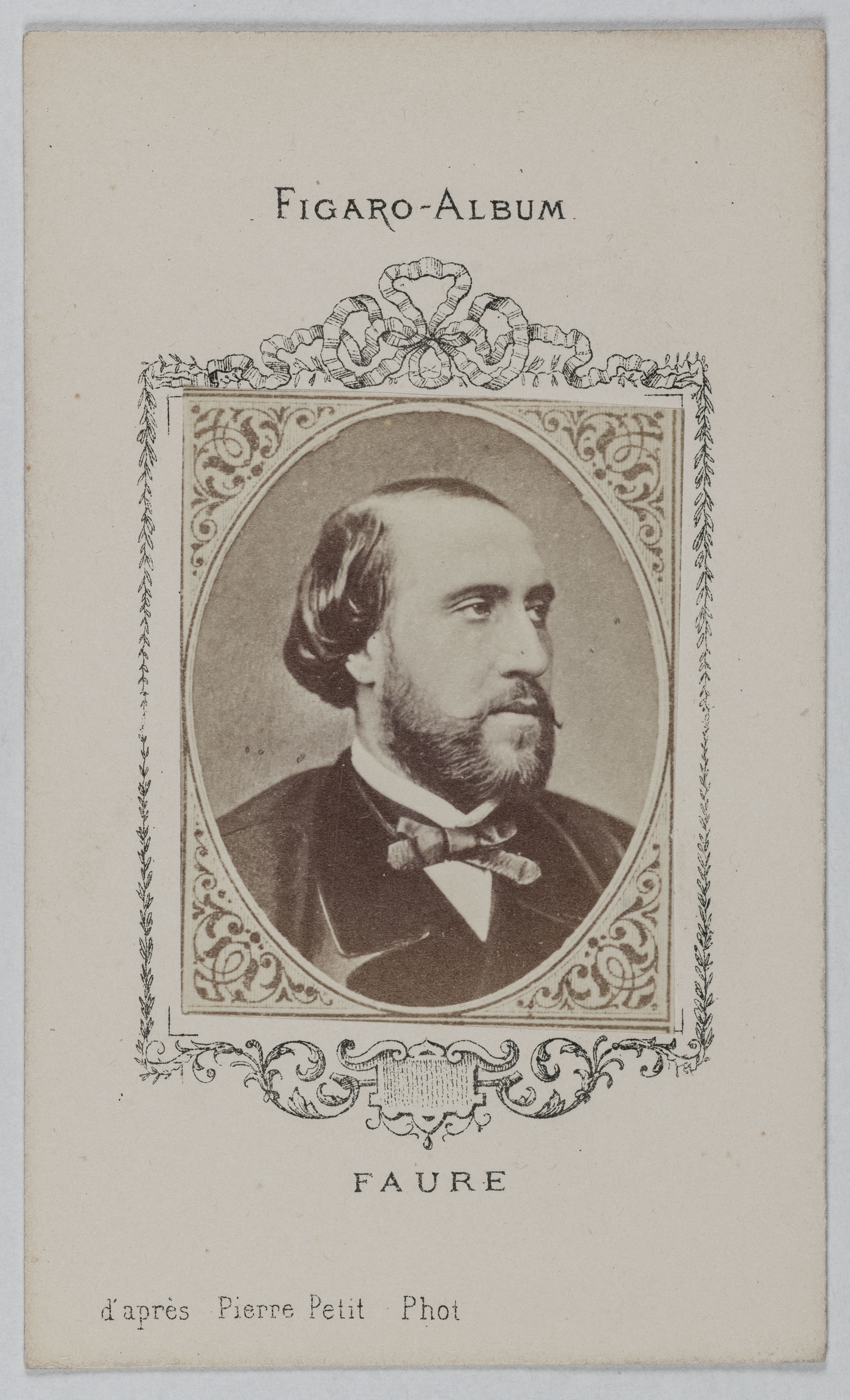 Pierre Petit, Portrait de Faure Jean-Baptiste, (1830-1914), (chanteur)
