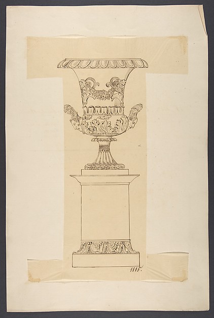 Anonymous, French, 19th century, Design for an Urn on a Pedestal