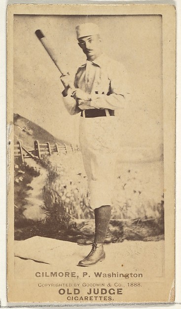 Goodwin & Company, Frank T. Gilmore, Pitcher, Washington Nationals, from the Old Judge series (N172) for Old Judge Cigarettes