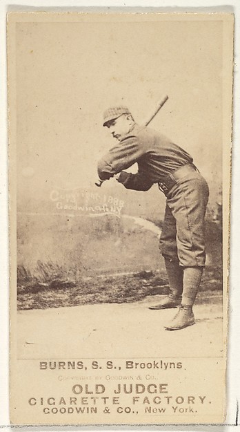 Goodwin & Company, Burns, Shortstop, Brooklyn, from the Old Judge series (N172) for Old Judge Cigarettes